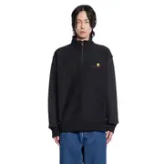 [CARHARTT WIP] Half Zip American Script Sweatshirt Grey