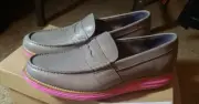 Cole Haan Lunargrand Penny Loafer Grey Pink Men US 8 New C11204 Oxford Zerogrand