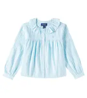 [Polo Ralph Lauren Kids] Polo Ralph Lauren Kids Striped linen and cotton shirt Y 6 blue