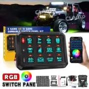 RGB 12 Gang Switch Panel LED Light bar APP Bluetooth Control For Jeep Ford Chevy (for: Jeep)