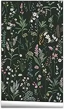 Self Adhesive Botanical Floral Contact Paper Shelf Liner Decorative Peel and Stick Wallpaper for Furniture Cabinets Kitchen Bathroom Bedromm Walls Table Decal 17.7X117 Inches