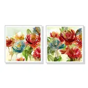 60Cmx60cm Rosewater Garden By Carol Robinson 2 Sets White Frame Canvas Wall Art