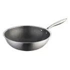 Uncoated Wok Non Stick Frying Pan Compact Induction Stainless Steel