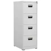 Filing Cabinet Light Grey 46x62x133 cm Steel