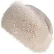[Zcargel] Russian Faux Fur Winter Hat, Women's Hat Warm Fox Ladies Hats for Women Cossack Style Travel Shopping Family