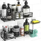 Shower Caddy Basket Shelf with Soap Holder, No Drilling Traceless Adhesive Showe
