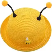 [SHERCHPRY] Baby Summer Hat for Boys and Girls Lightweight Breathable Sun Protection Beach Hat with Cute Bee Design Toddler Wide Brim Cap Yellow