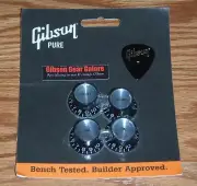 Gibson Les Paul Knobs Set Top Hat Black Silver Guitar Parts SG Custom T ES NOS