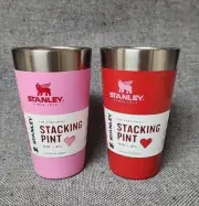 STANLEY / TARGET Valentine's Day Red & Pink Stacking Pint 16 OZ. Each Set Of 2