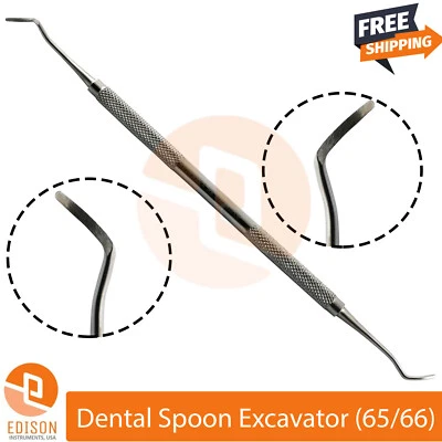 Dental Spoon Shaped Excavator 65/66 Double Ended Composite Decay Treatment Tools