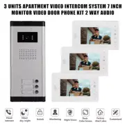 2/3/4 Units Apartment Video Intercom System 7 inch Monitor Video Door Phone Kit