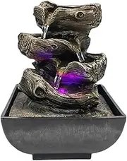 Outdoor Water Feature Desktop Water Fountain Decor W/LED Plug Type US Decorative Accent Soothing Relaxation Indoor Outdoor for Home Office Garden Decoration(1.5 (Brass))