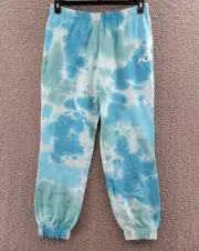 Fila Raleigh Jogger Pants Women's XL Light Blue Combo Tapered Leg Elastic Waist