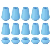 16Pcs Plastic Cord Lock Bell End Stopper Cord End Lock Rope Fastener, Light Blue