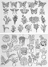 kowaku 2Pcs Water Soluble Hand Sewing Stabilizers for Embroidery,Embroidery Patterns Adhesion Embroidery Transfer, Style C