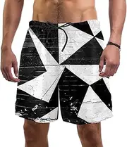 Black & White Graffiti.jpg Men's Board Shorts, Quick-Drying Beachwear for Swimming Lightweight Casual Shorts