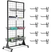 1-Pack Grid Wall Panels, 2' X 5.5' Ft Gridwall Panel Display Stand, Heavy Mov...