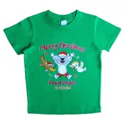 New Kids Christmas Xmas T Shirt Tee Tops 100% Cotton Boys Girls Gift Red White - Koala (Green)