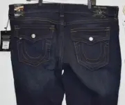 Men's-100% Authentic-True Religion-Geno-Denim-Cotton-Jeans-Pants-Blue-W42-L34