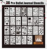 26 Pcs Journal Stencils Templates Planner Notebook Diary Scrapbook DIY Drawing