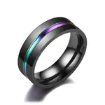 全新精緻 8 毫米彩虹線黑色戒指男士女士鈦鋼戒指 CINCIN LELAKI / CINCIN PEREMPUAN