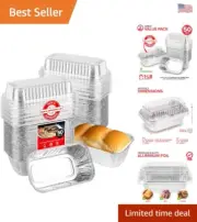 Versatile Multifunctional Disposable Aluminum Mini Loaf Pans - 1 lb 50 Pack