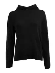 Black Cotton Long Sleeve Hoodie