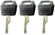 3Pcs Black Ignition Keys Replacement Key for Case IH Tractor Dozer Backhoe D250 for Case/International Harvester Excavator Switches and Relays Automotive Ignition Replacement Parts Switches