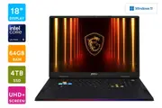 MSI Raider 18 HX AI A2XWIG 18" UHD+ Intel Ultra 9 RTX 5080 Laptop - 64GB, 4TB