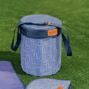 Lazy Dayz 20L Compact Cooler Stool Basket Carry Bag Insulated Lunchboxes-Blue