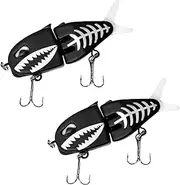 2 Packs Multi Segment Swimming Lure, Realistic SwimBaits for Saltwater and Freshwater, Wobbler Crank Lure, Jointed Glide Bait Fishing Tackle for Bass, Trout, Pike, Crappie, Walleye, Bluegill, Salmon