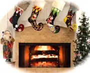 Four beautiful, whimsical Christmas stockings! Handstitched felt, New World Arts