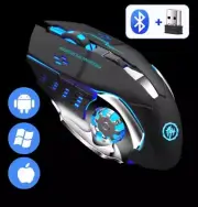 Rechargeable Wireless Gaming MouseSilent Bluetooth Mouse with Backlight for E-S