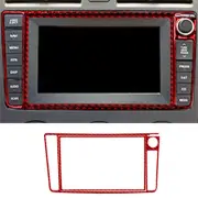 2Pcs Red Carbon Fiber Interior Navigation System Cover Trim For Mazda CX-9 (for: Mazda)