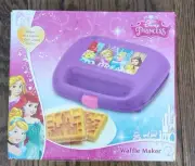 NIB Disney Princess WAFFLE MAKER Nonstick Makes One CASTLE & One CROWN Design