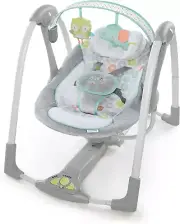 Ingenuity Swing 'N Go 5-Speed Baby Swing - Foldable, Portable, 2 Plush Toys &...