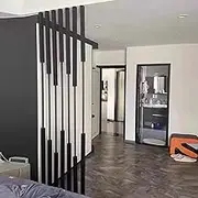Room Divider Rod Wall Devider for Room Separation, 5/8/10pcs, Heavy Duty Partition Column, Space Separator Freestanding Privacy Screen Stand, Black(10pcs,275cm/108in/9.02ft)