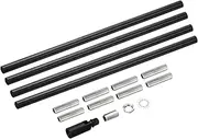 uxcell Threaded Extension Rod, 11.8" Lamp Pipe with Connector Light Fixture Parts for Pendant Light Island Lighting Chandeliers Stems, Black