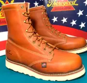 Thorogood Men Size 9 D 804-4364 Steel Plain Toe Wedge Bottom Boots Union USA