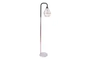 Sarantino Rose Gold Floor Lamp with Geometric Shade