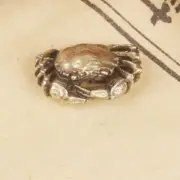Antique COPPER Mini Crab Statue Tea Pet Ornament Pure Brass Solid Accessories CR