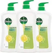 Dettol Profresh Shower Gel Body Wash Citrus Burst 950ml x 3 Pack