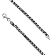 Oxidised Gents Solid Sterling Silver Rope Chain Bracelet 925 Hallmarked