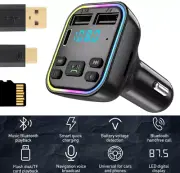 Car Wireless 5.0 Bluetooth FM TransmittYA MP3, USB, TYPE - C, PD Charger Adapter