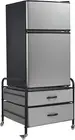 EazeHome Mini Fridge Stand, Fridge Stand with Storage, 2 Drawer Fridge Cart, for