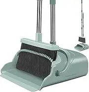 kelamayi Broom and Dustpan Set for Home，Broom and Dustpan Set, Broom Dustpan Set, Broom and Dustpan Combo for Office, Stand Up Broom and Dustpan (Green)