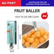 4 x Fruit Craft Baller Stainless Steel Scoop Melon Ball Maker Kitchen Essentials