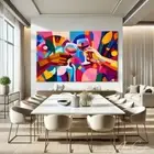 Pop Art Canvas Art Prints Framed Bright Wall Art Deco Mid Century Modern Decor