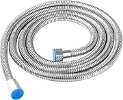 Shower Hose Stainless Steel Tube Flexible 3 Meters Long Shower Hose Replacement with 1/2 Inch Connector for Home Bathroom Hand-held Shower Head Silver 3m