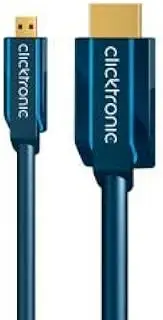 Clicktronic HDMI to Micro HDMI 1.4 Adapter Cable, 2 Meter Length